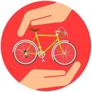 Bicicleta entre dos manos